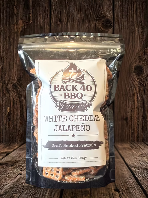 White Cheddar Jalapeño smoked pretzels bag
