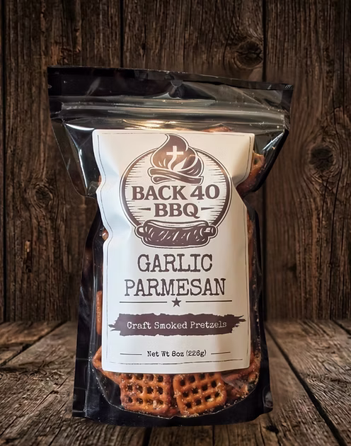 Garlic Parmesan smoked pretzels bag